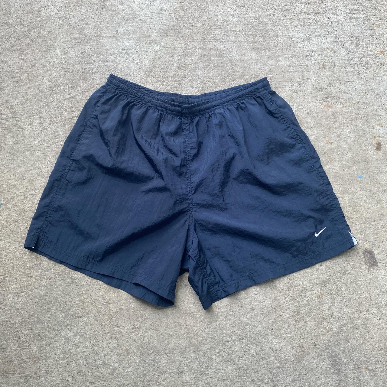 Vintage 2000s Dark Navy Blue Nylon Nike Shorts... Depop
