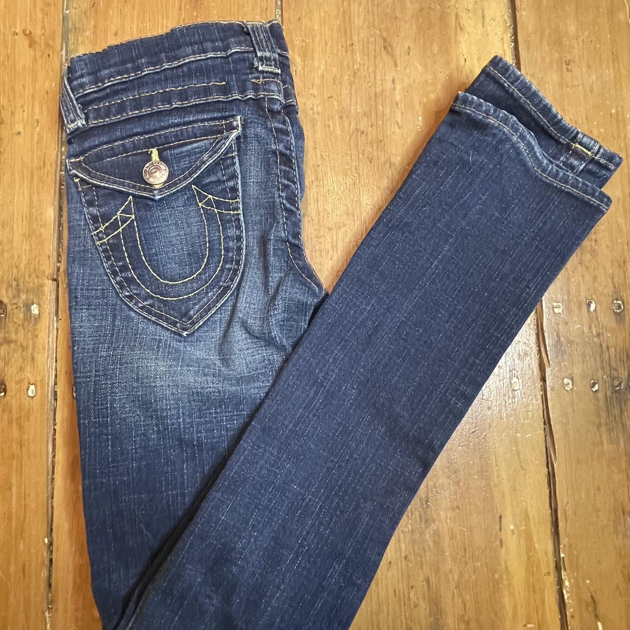 True Religion RN#112790 Low Rise Strait Leg Jeans... - Depop