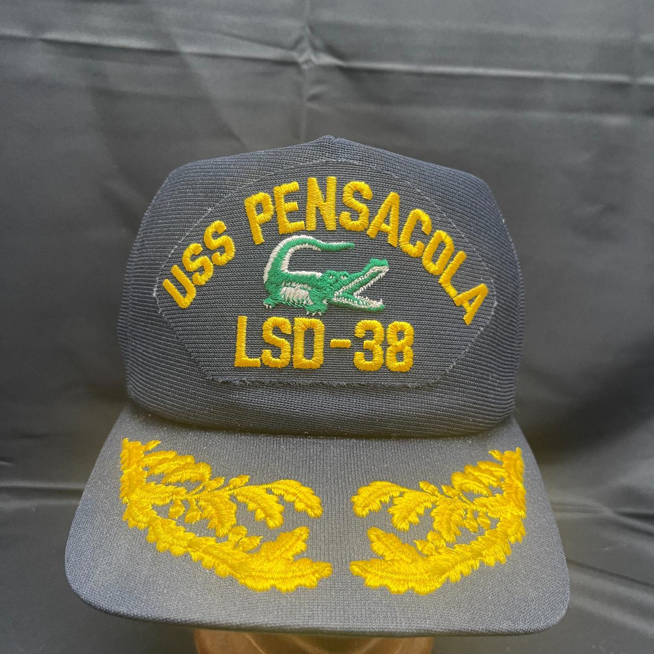 Vintage USS Pensacola LSO-38 Canvas Snapback Cap US...