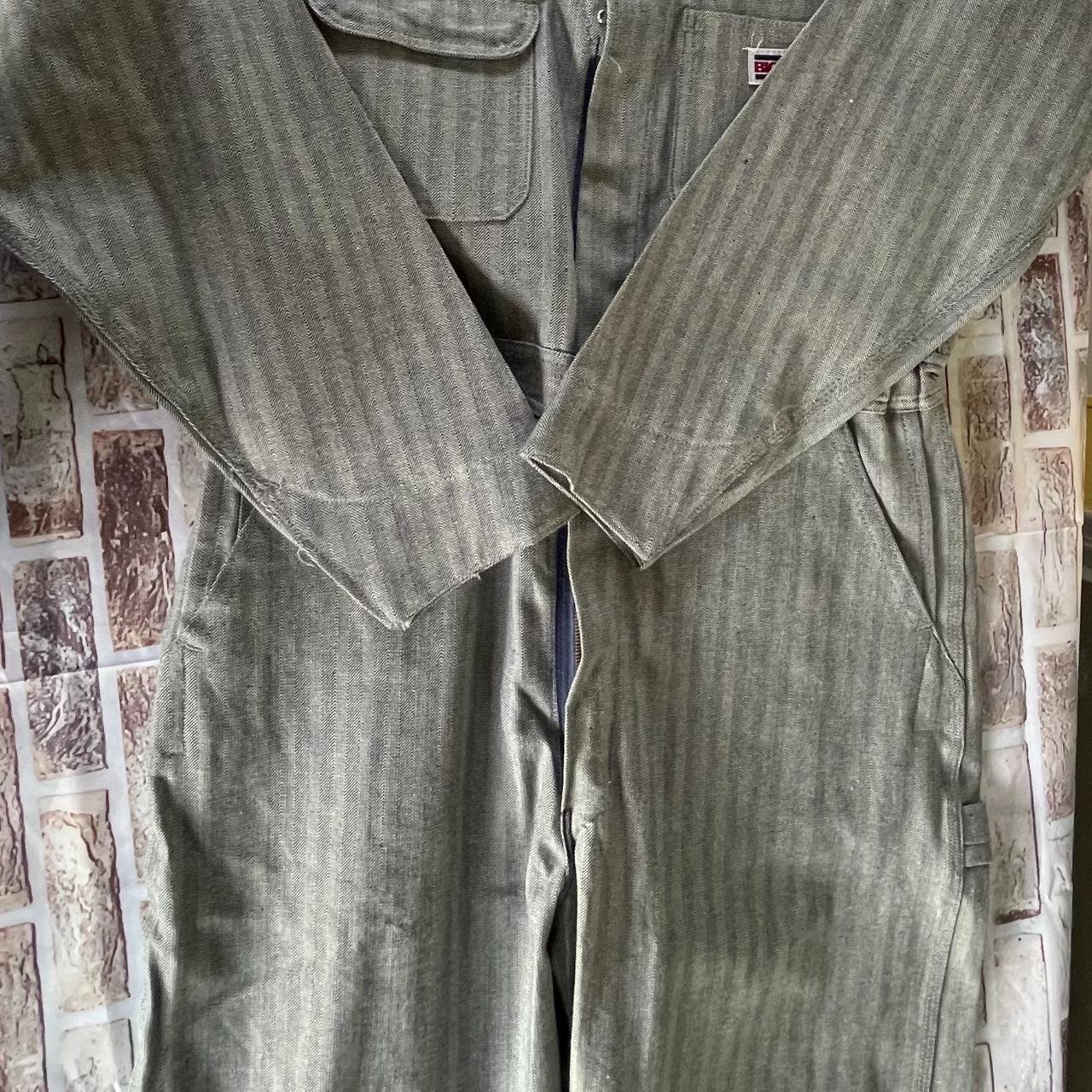 Vintage 1998 Big Mac Fisher Stripe Coveralls Size... - Depop