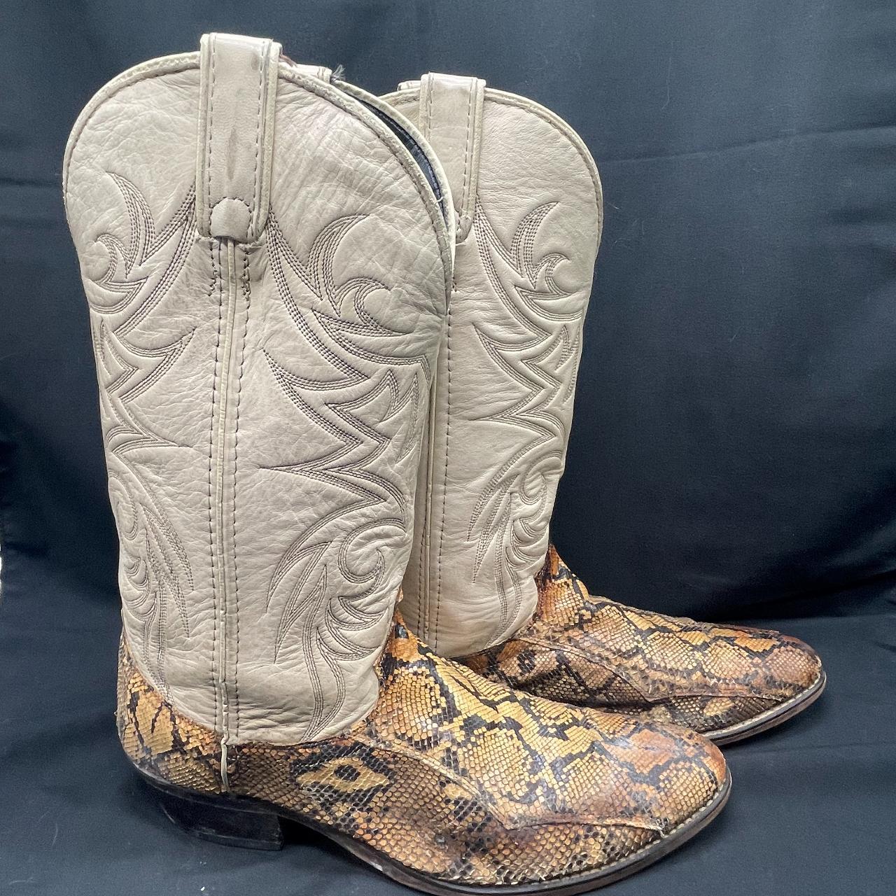 Vintage Laredo Python & Leather Men's Western Cowboy... - Depop