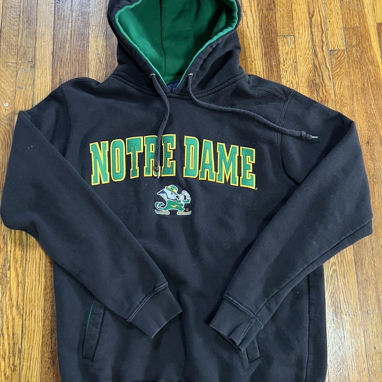 Notre Dame Pullover Sweatshirt Hoodie Green... - Depop