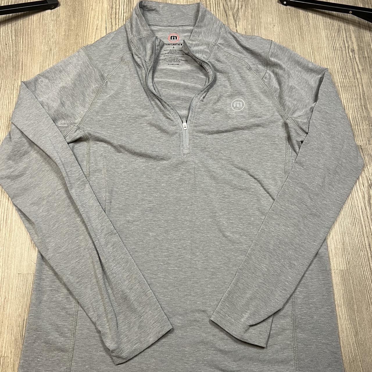 TravisMathew Men S Grey And Red Shirt Depop