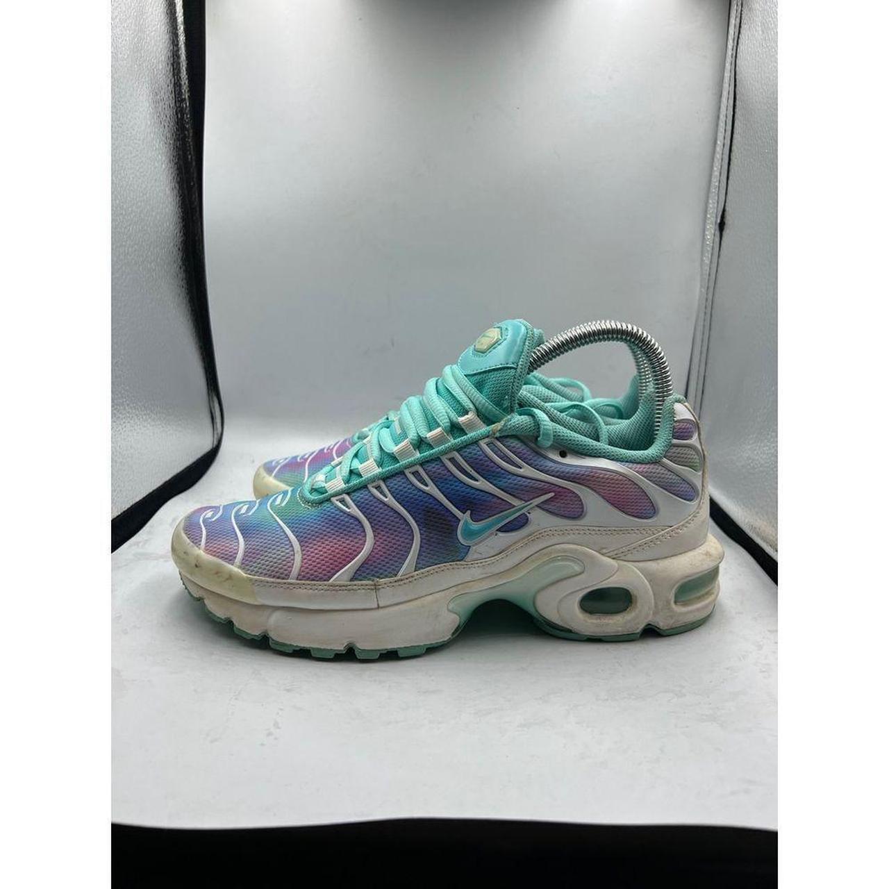 Nike Air Max Plus Youth 6Y womens 7.5 white teal. Depop