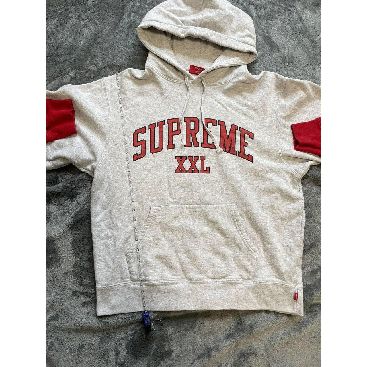 Supreme XXL Hoodie Sweatshirt Gray/ Red Spell Out...