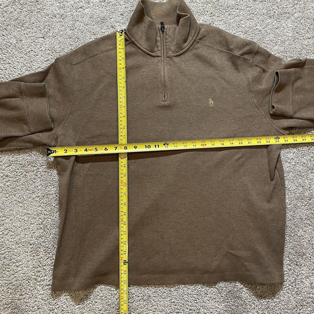 Polo Ralph Lauren Mens Rib Estate Brown 1/4 Zip... - Depop