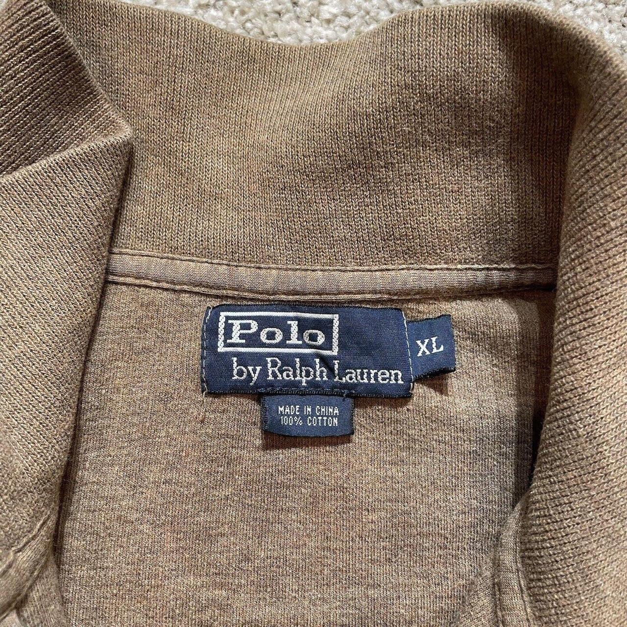 Polo Ralph Lauren Mens Rib Estate Brown 1/4 Zip... - Depop