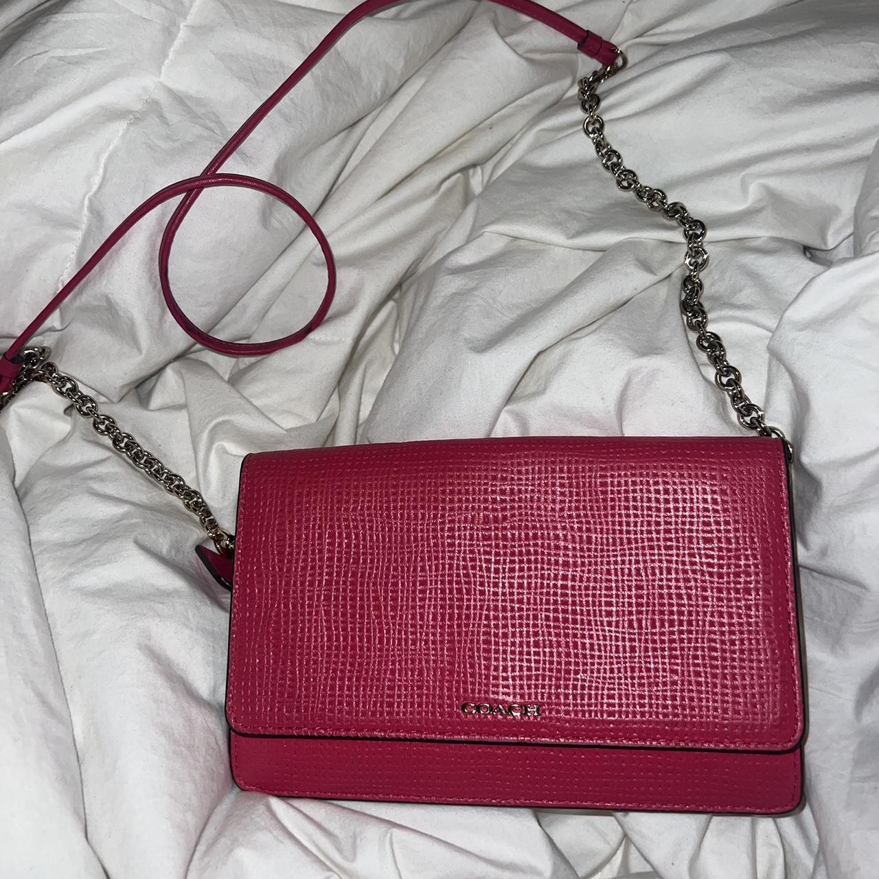 Stylish Hot Pink Coach Buckle Demi Handbag