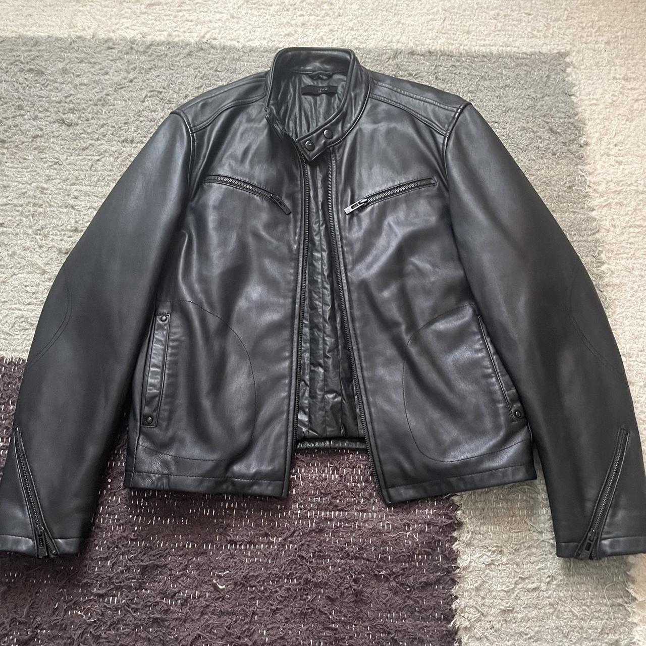 Vintage Black Rogue Leather Jacket Large bought in... - Depop