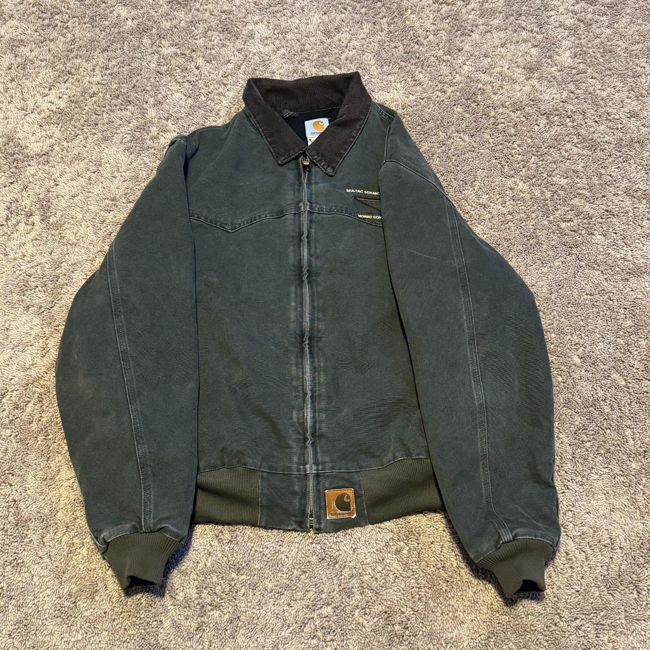 Vintage Carhartt J14 Moss Santa Fe Jacket Size... - Depop