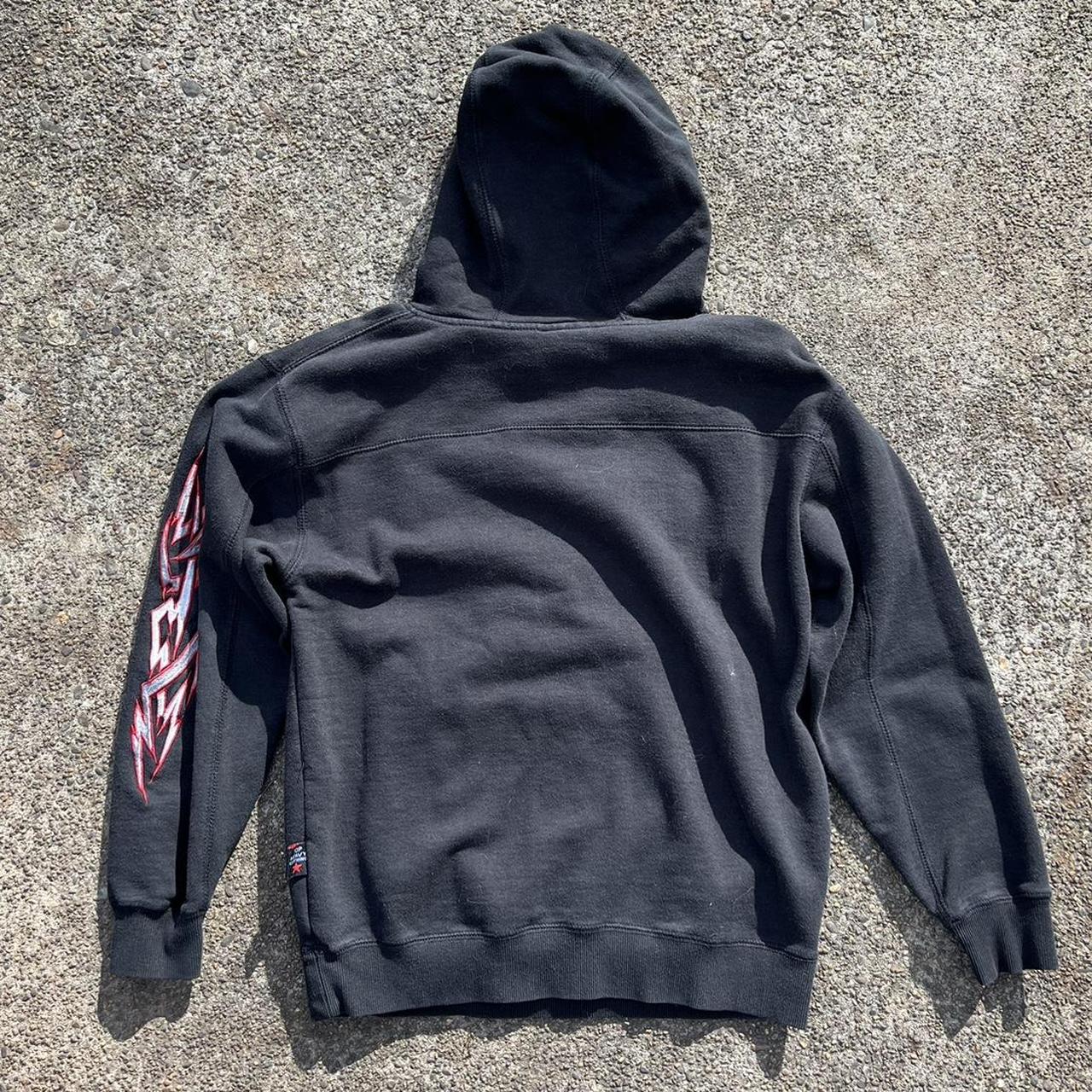 Affliction Men's Black and Red Hoodie | Depop