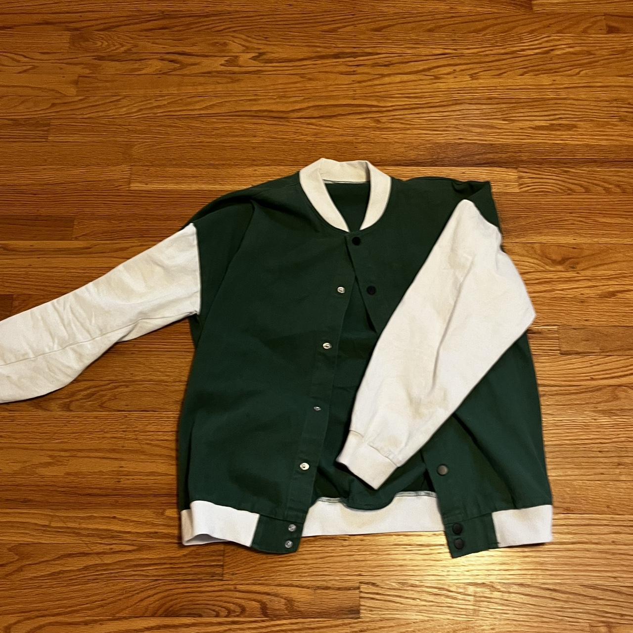 Green Varsity Jacket Perfect condition, NEGOTIABLE - Depop