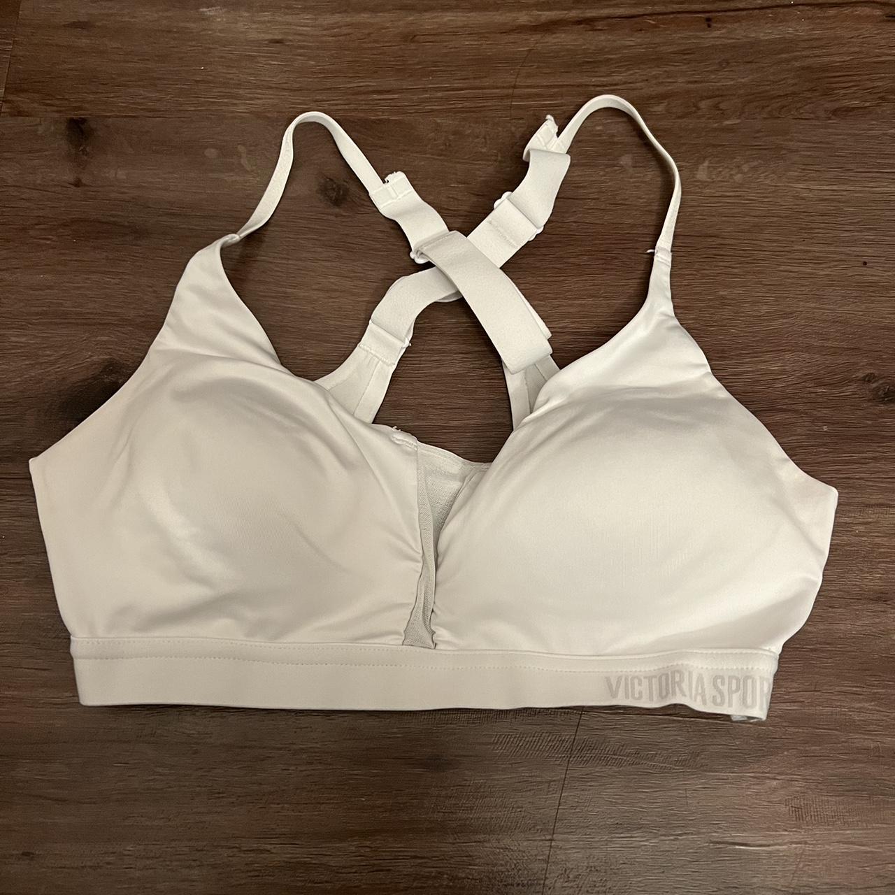 Victoria secret sports bra white Size:34C - Depop