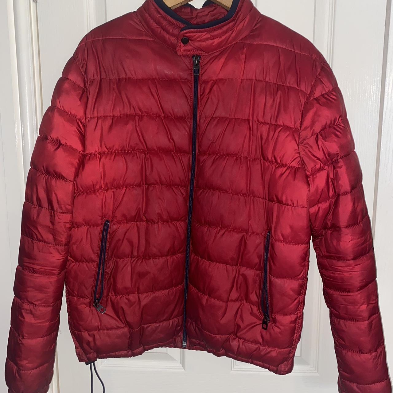 Red Zara puffer coat 🧥 Size: L (but can fit a... - Depop