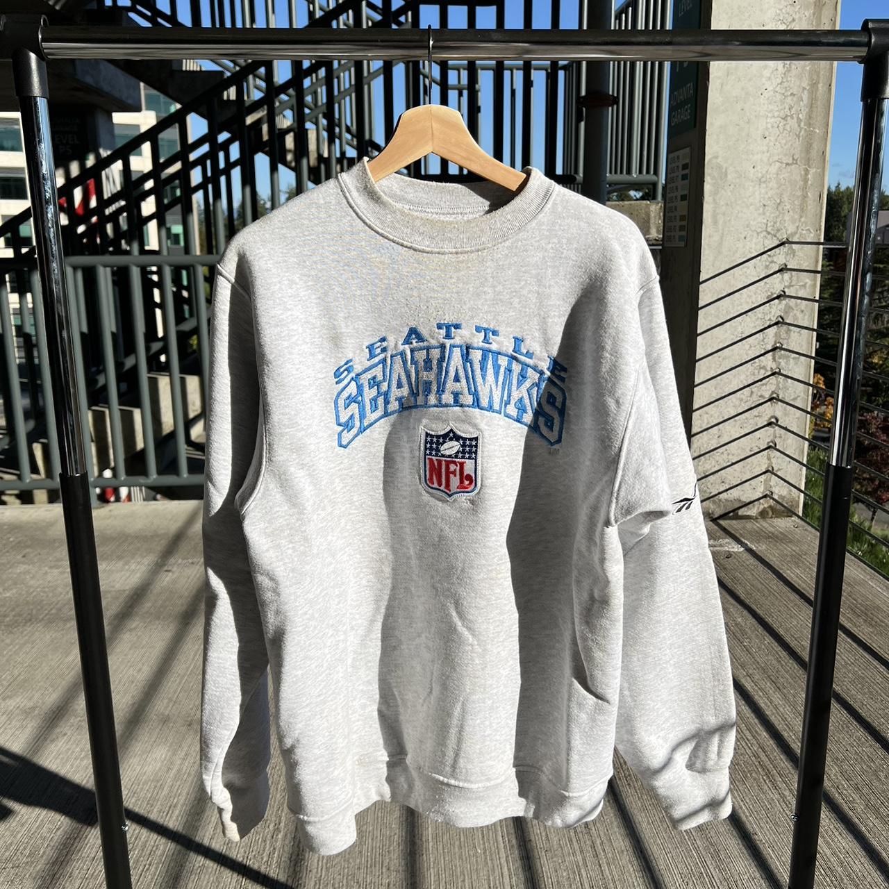 Vintage rebok Seahawks crewneck Size L - Depop