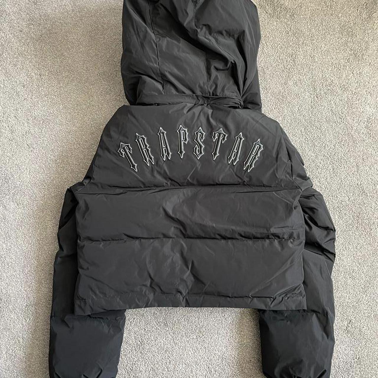 Trapstar Women's Black and White Coat Depop