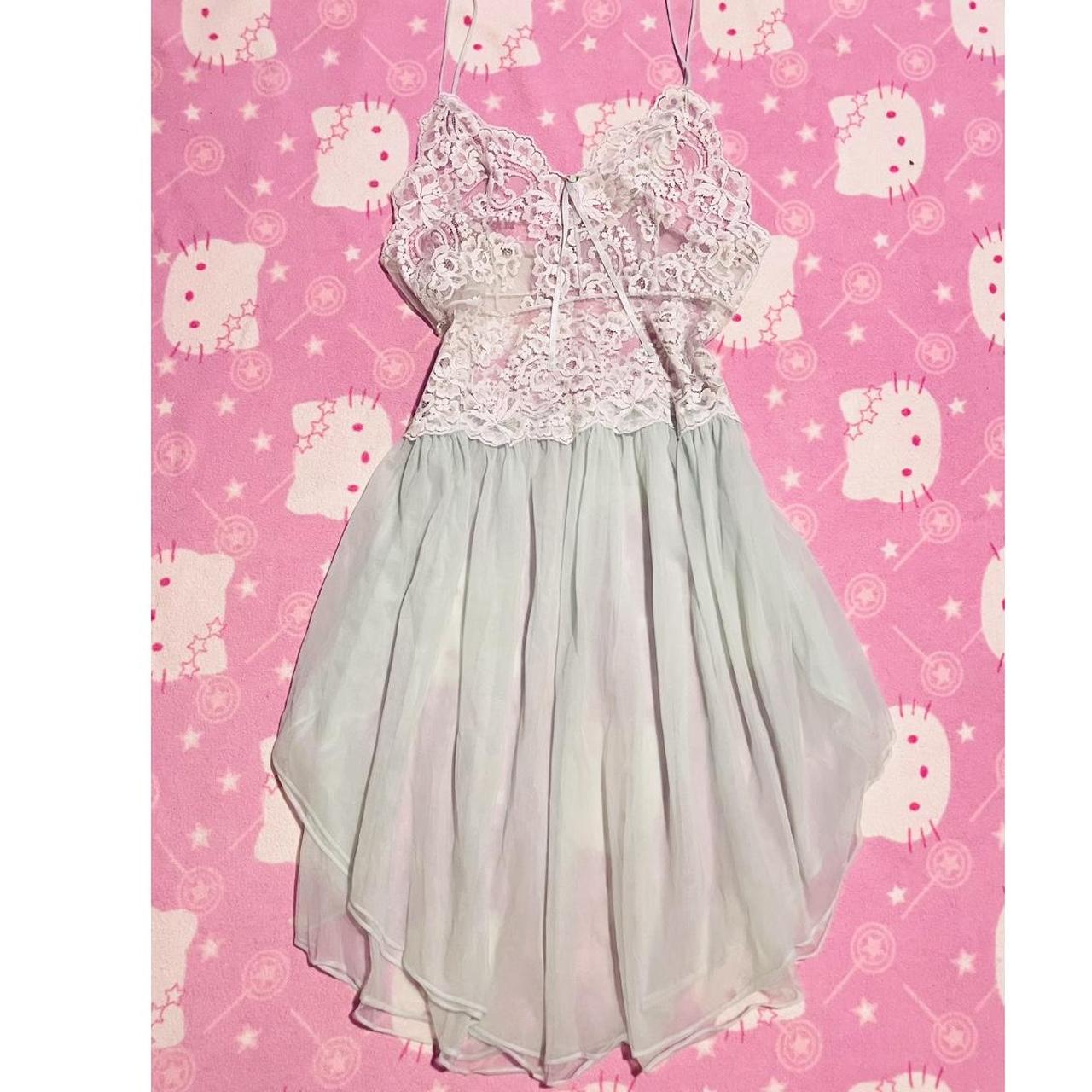 🤍 vintage rosette slip dress🩵👑 size: large... - Depop