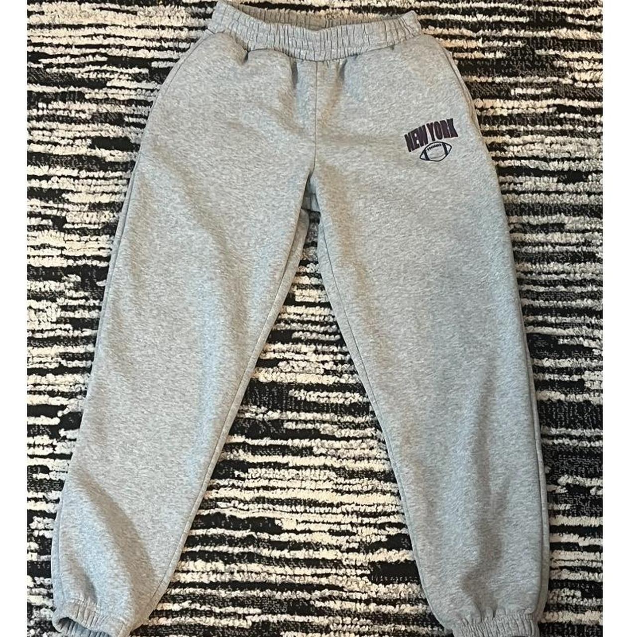 Cute small grey new york sweatpants worn like once... - Depop