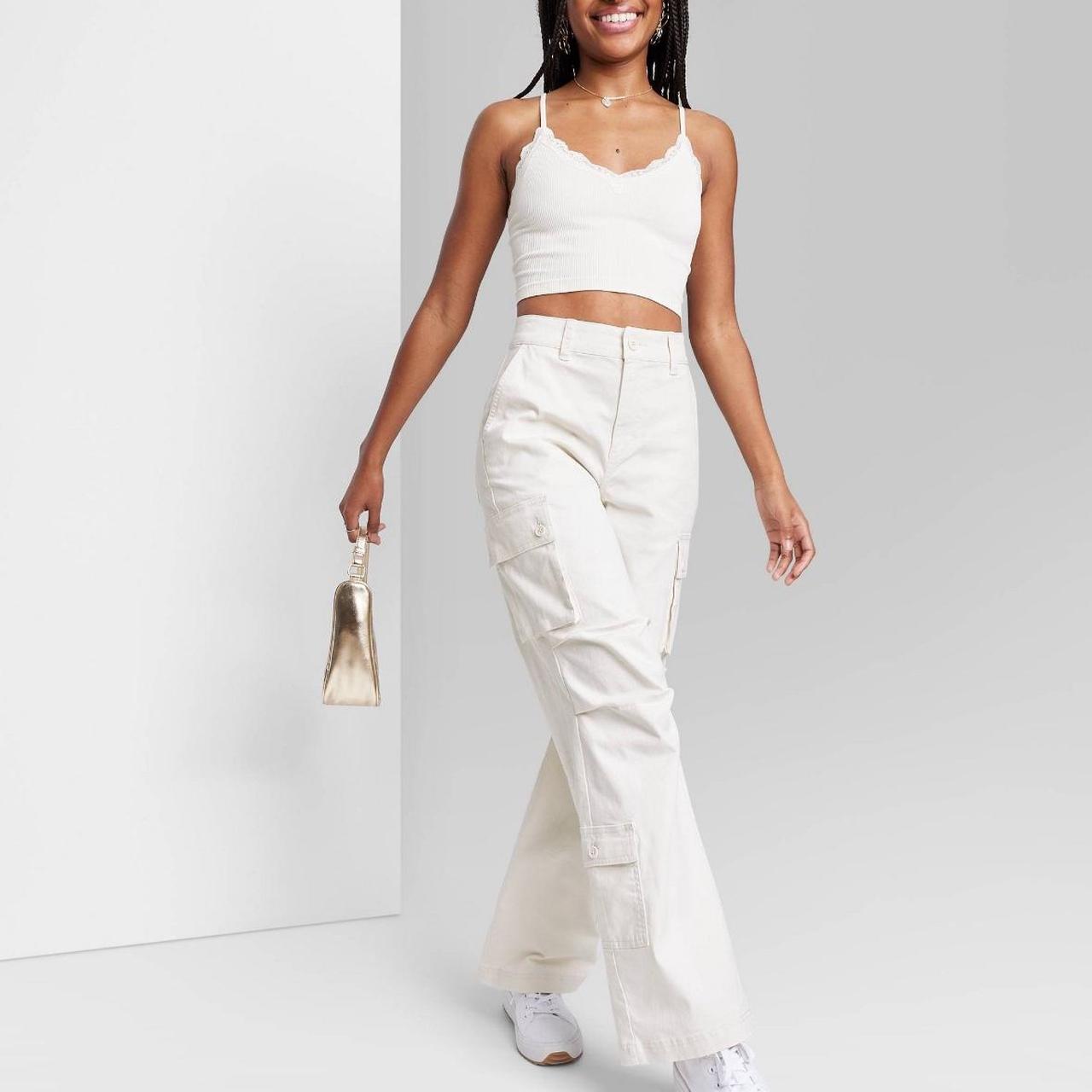 small off-white high rise cargo utility pants Depop