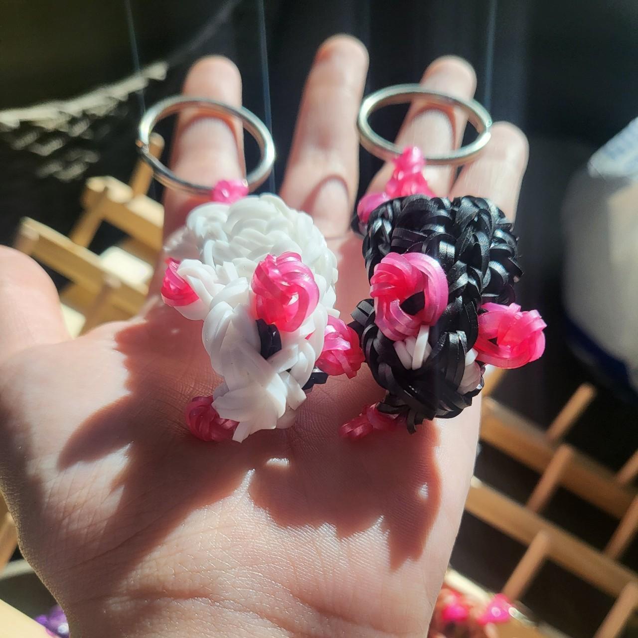 Rainbow Loom Flower Charm Mouse Rat Rainbow Loom Kandi Keychain Depop