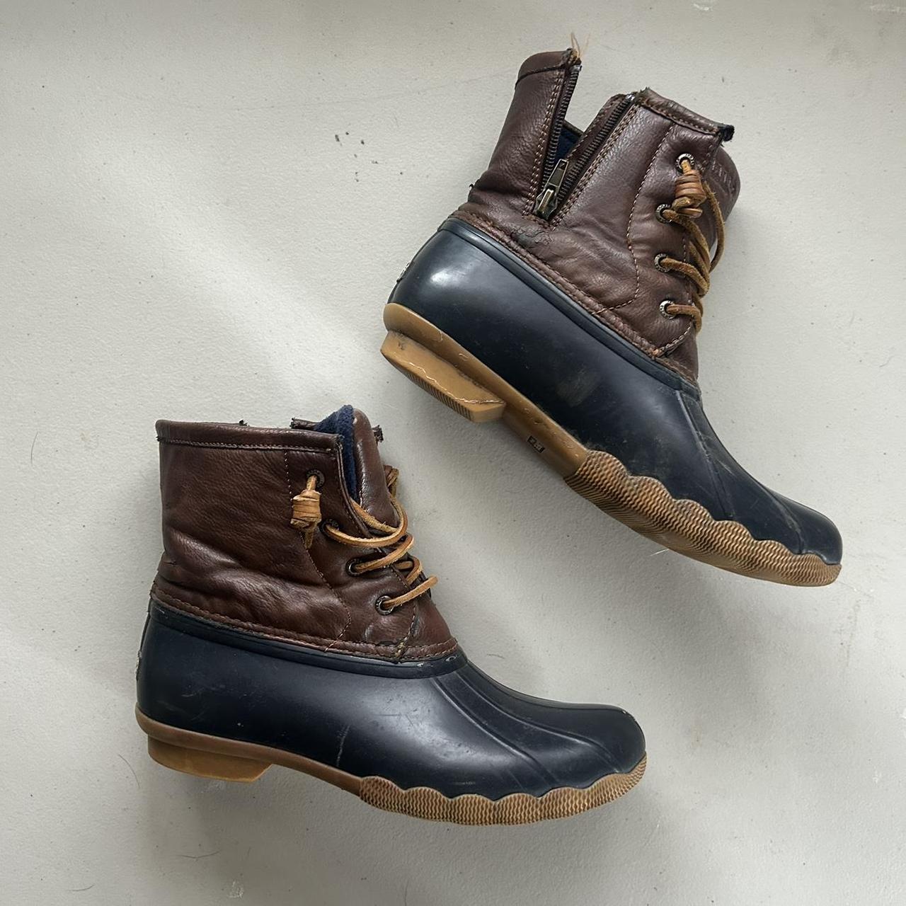 sperry duck boots gray and blue