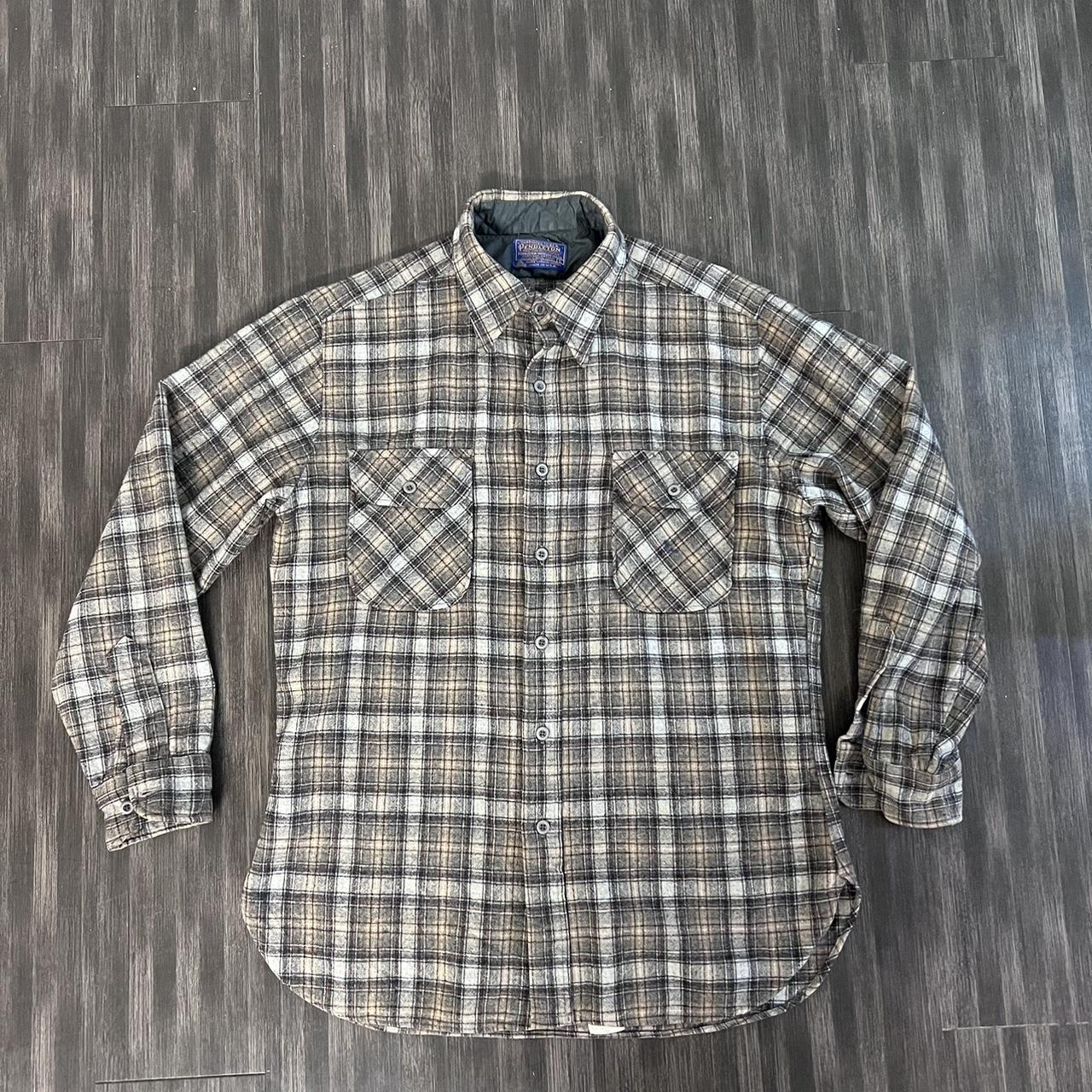 Pendleton Men's Grey and Brown Shirt | Depop