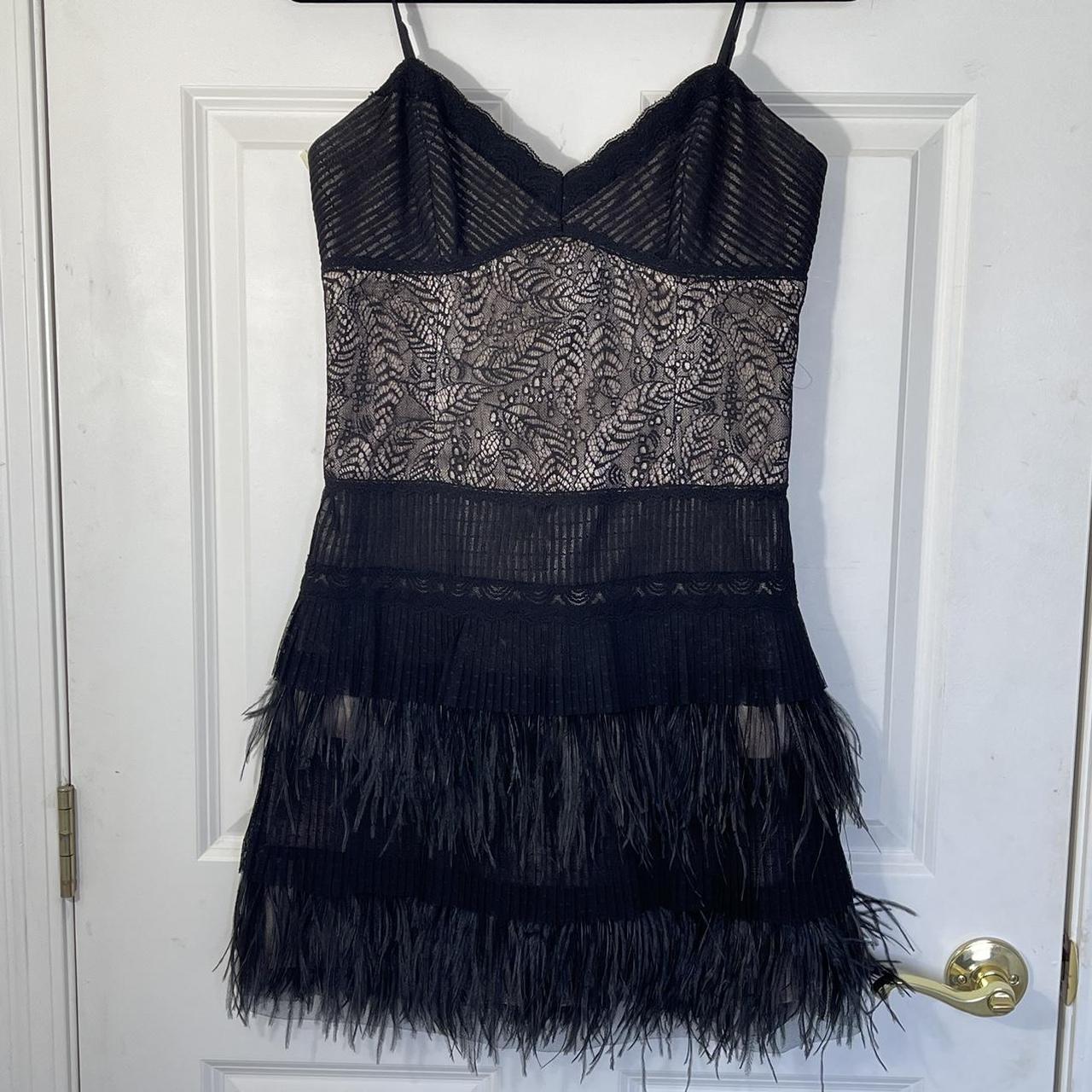 VINTAGE LACE AND FEATHERS DRESS 6 BCBGMAXAZRIA