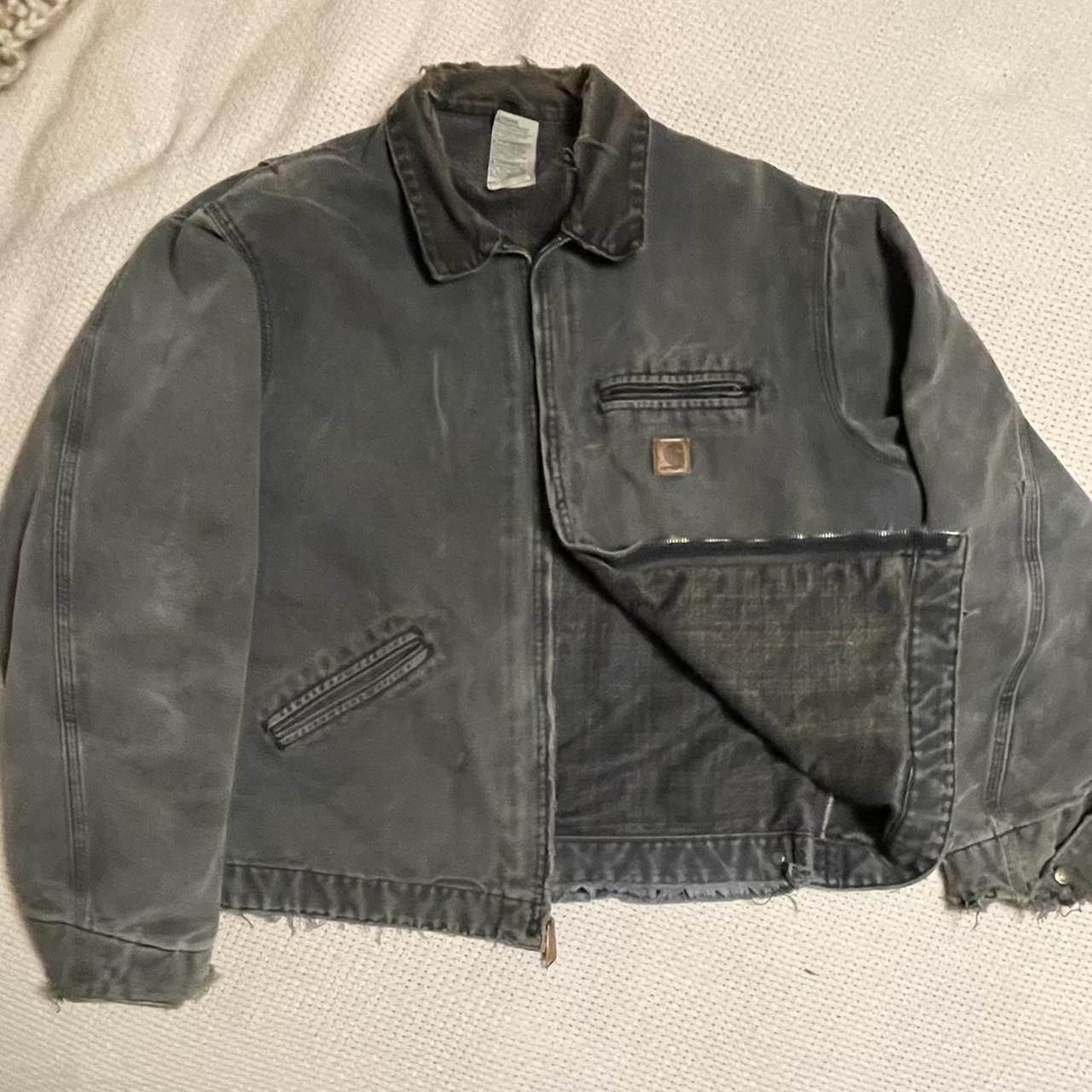 Vintage Carhartt Detroit jacket | Light grey -Fits... - Depop