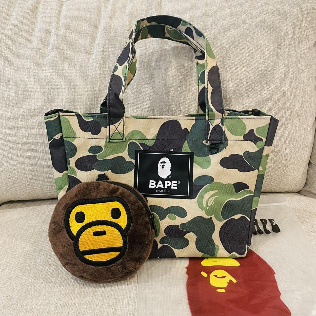 BAPE Women's Green and Khaki Bag | Depop