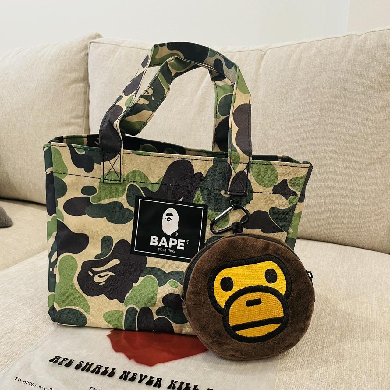 BAPE Women's Green and Khaki Bag | Depop