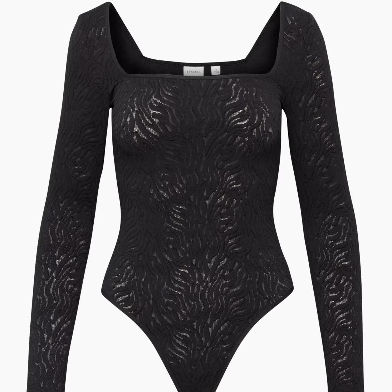 Aritzia Women's Black Bodysuit Depop