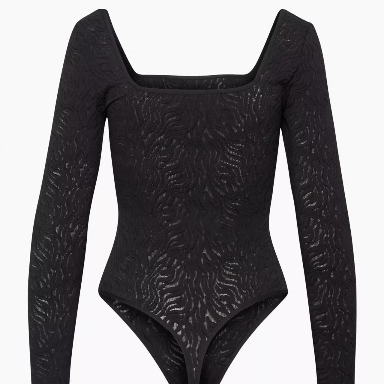 Aritzia Women's Black Bodysuit Depop