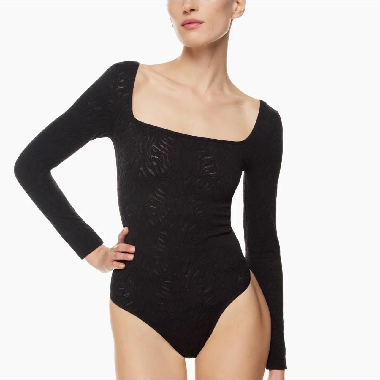 Aritzia Women's Black Bodysuit Depop