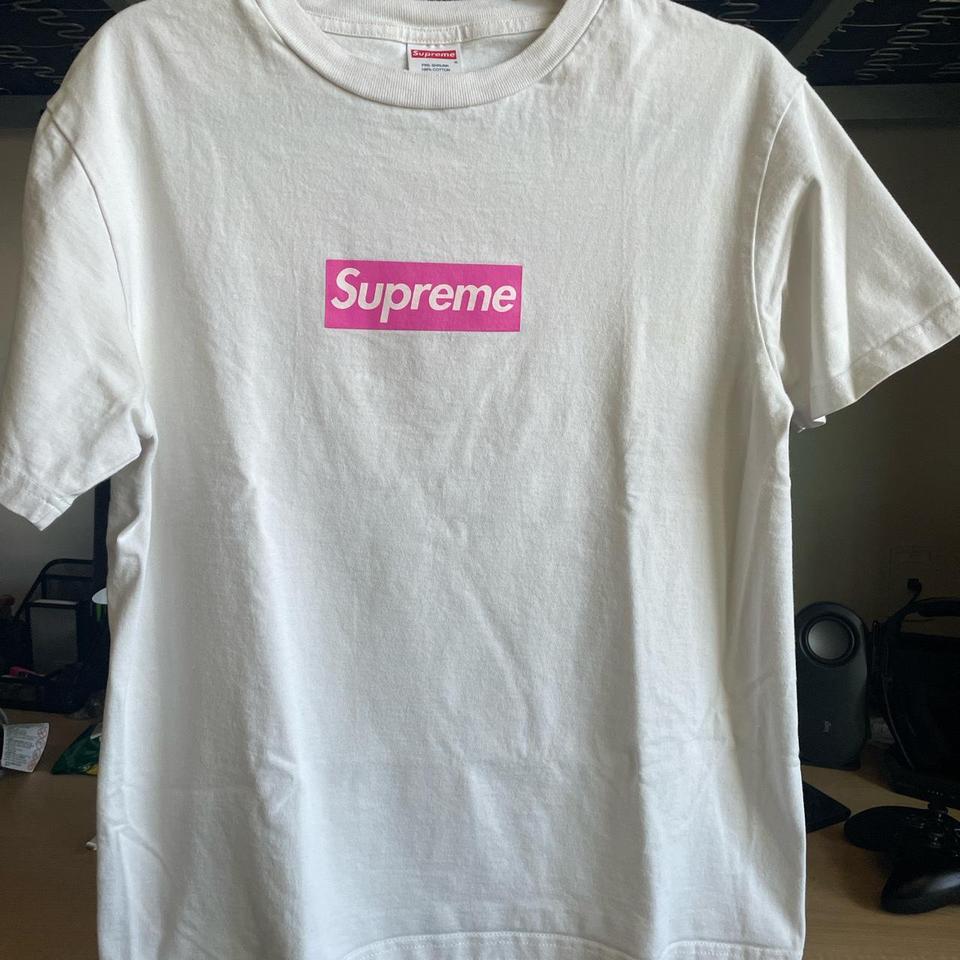 Supreme pink 2025 box logo tee