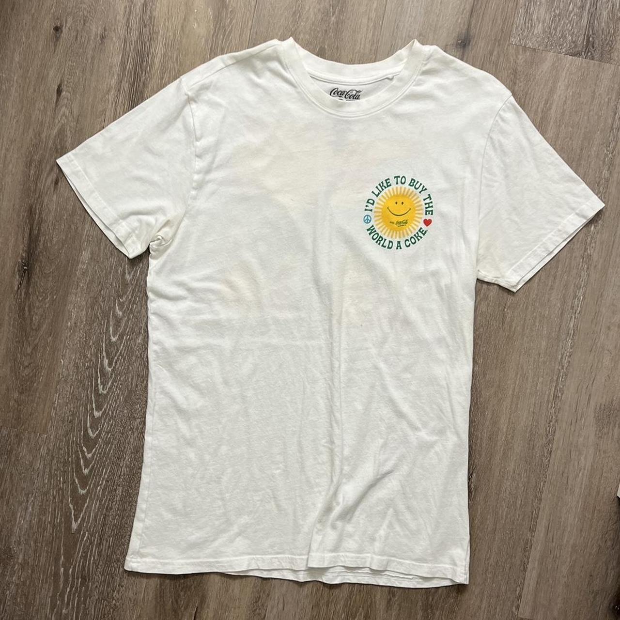 Men's White and Yellow T-shirt | Depop