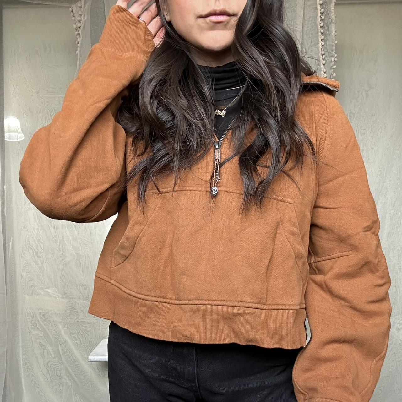 Copper Brown XS/S Scuba Oversized online Half Zip Hoodie