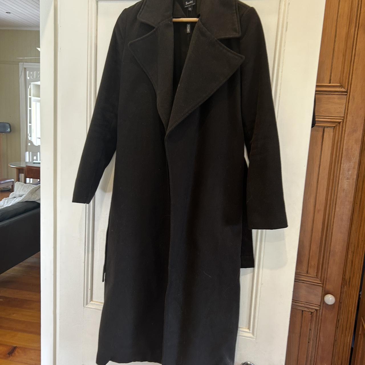 BARDOT long black coat size 6 Barely worn as I live... - Depop