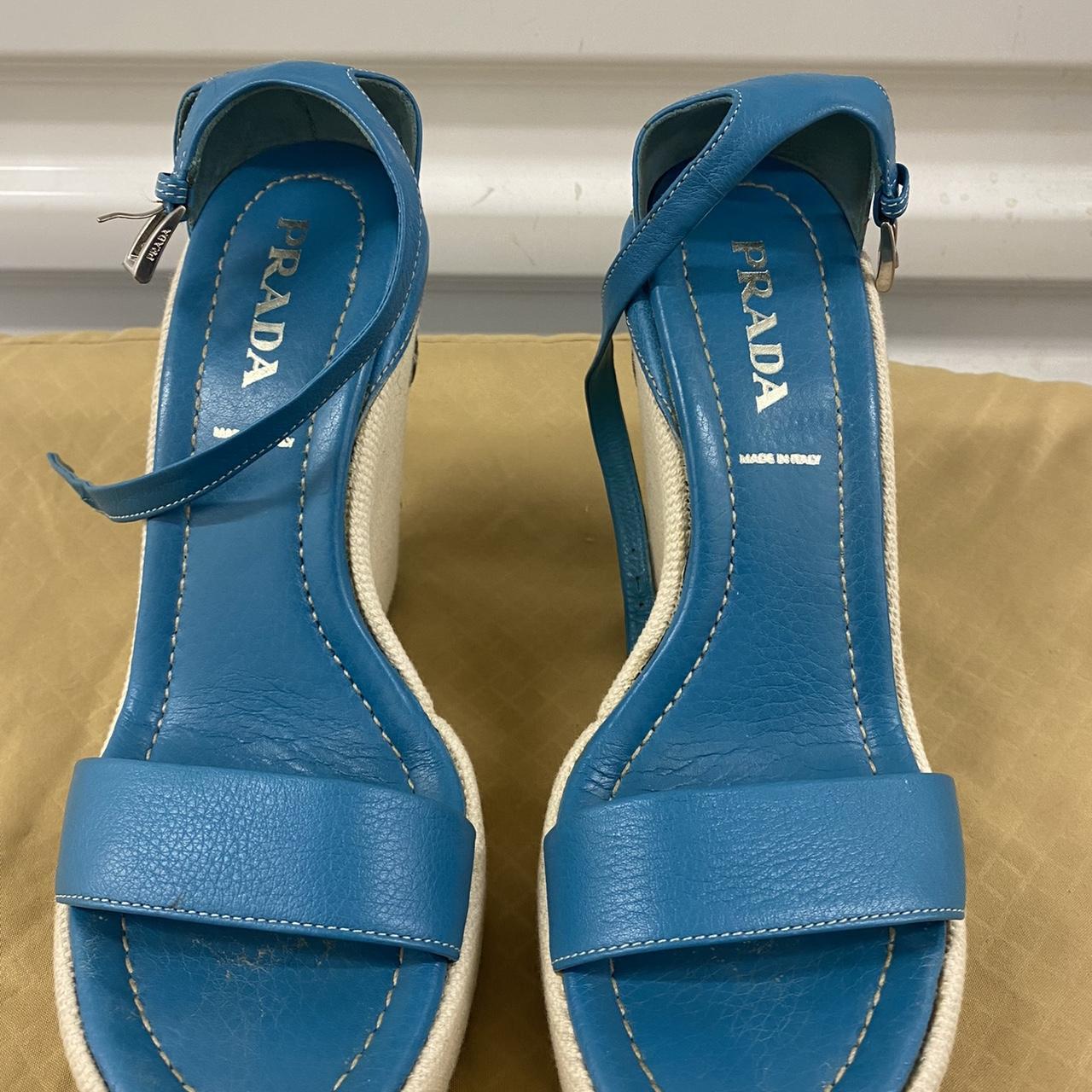 Prada store blue sandals