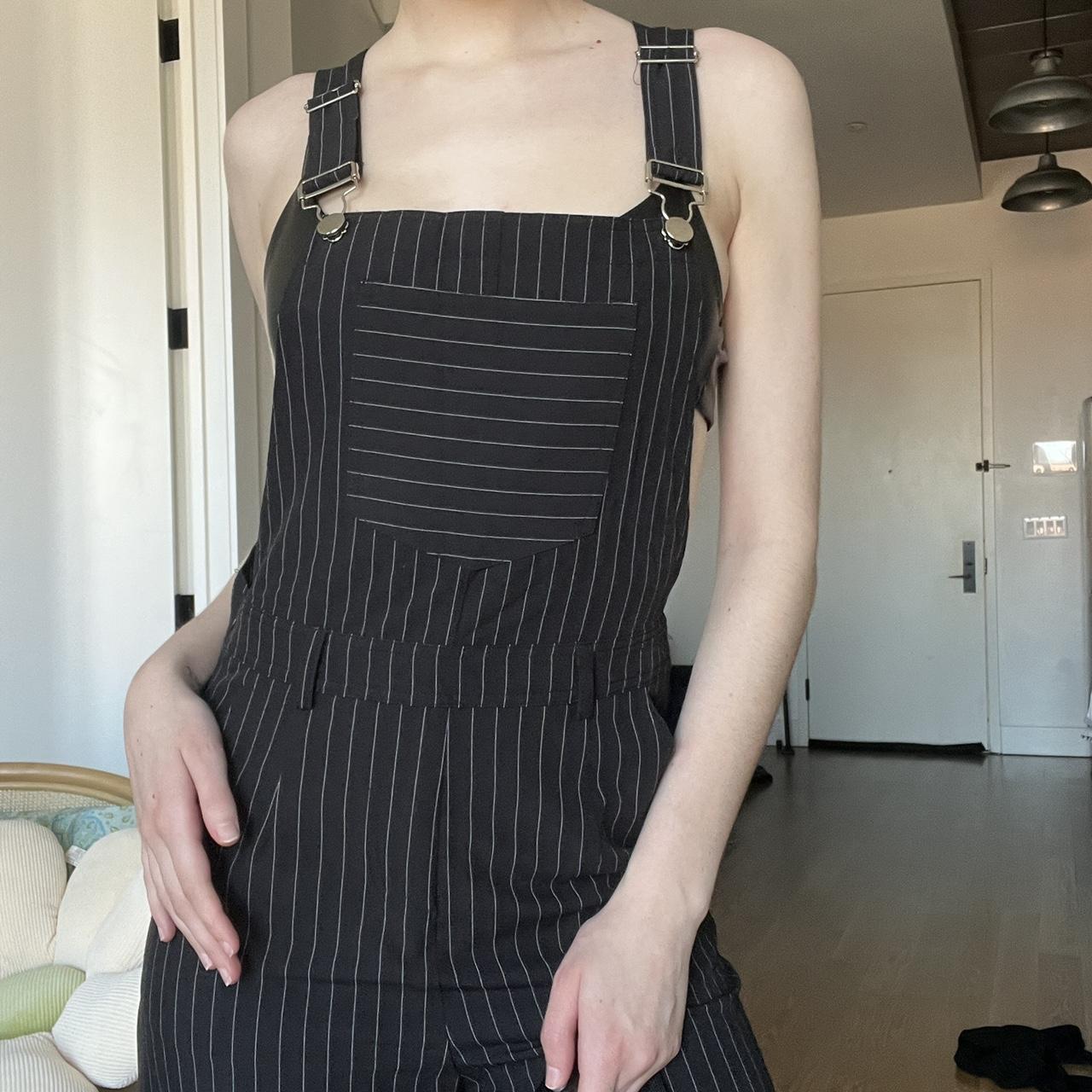 Princess Polly Women's Black and White Dungareesoveralls Depop