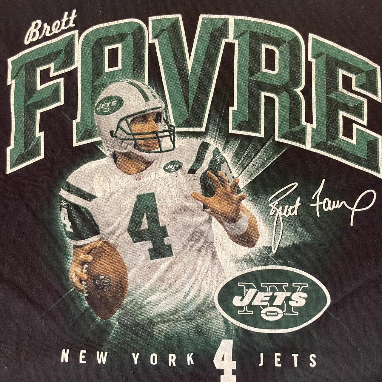 Brett Favre Shirt Men XXL Black New York Jets Reebok - Depop