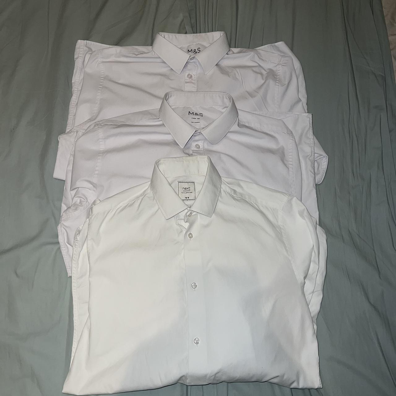 Set of 3 plain white shirts 2 from Marks and... - Depop