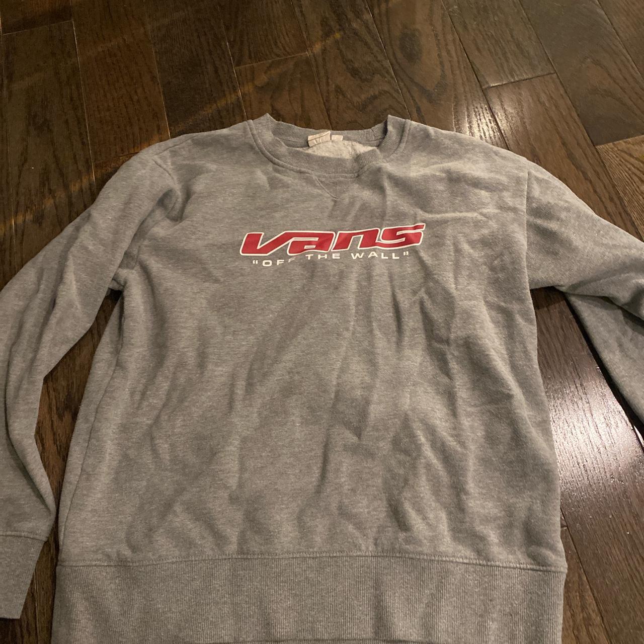 Vans Women's Grey and Red Jumper Depop