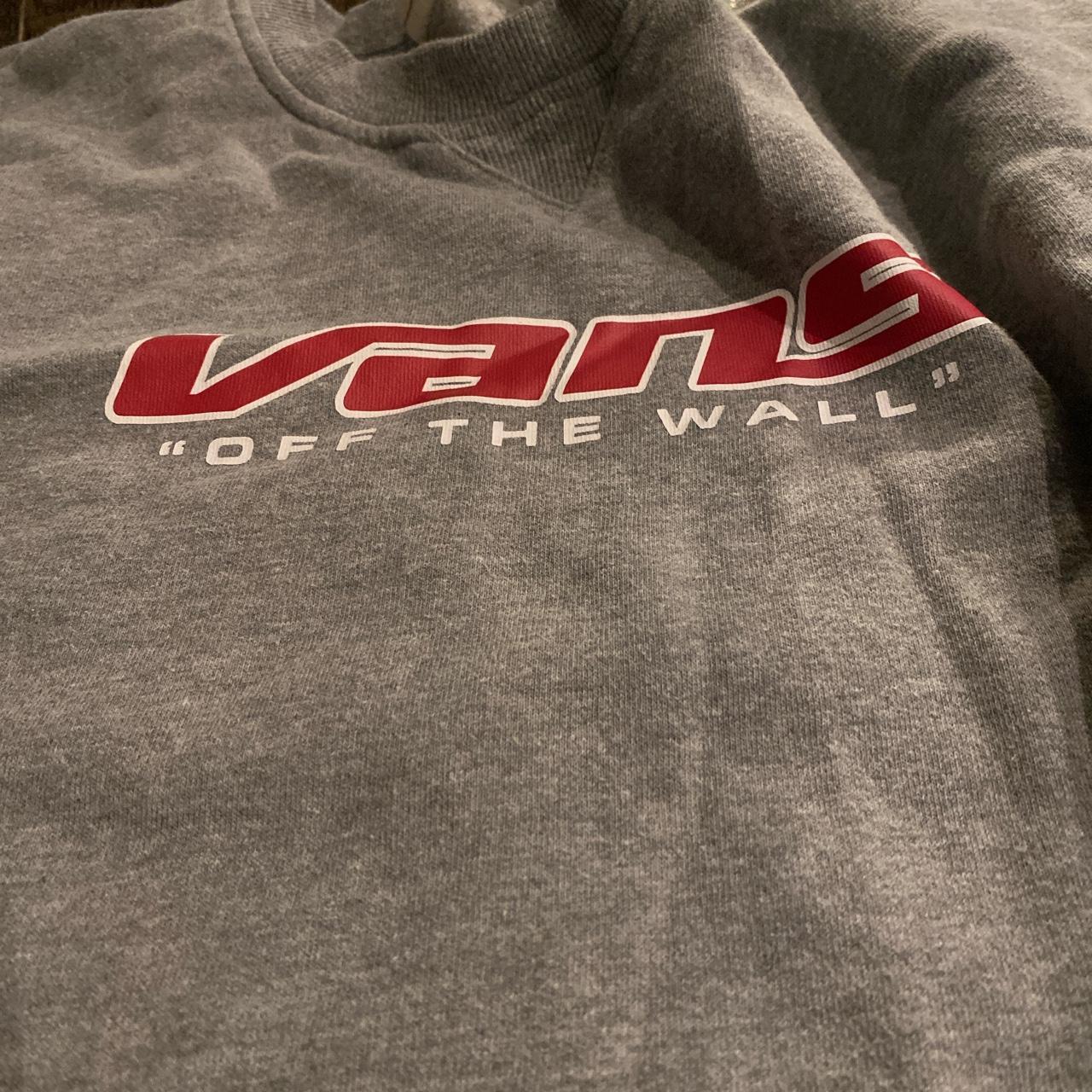 Vans Women's Grey and Red Jumper Depop