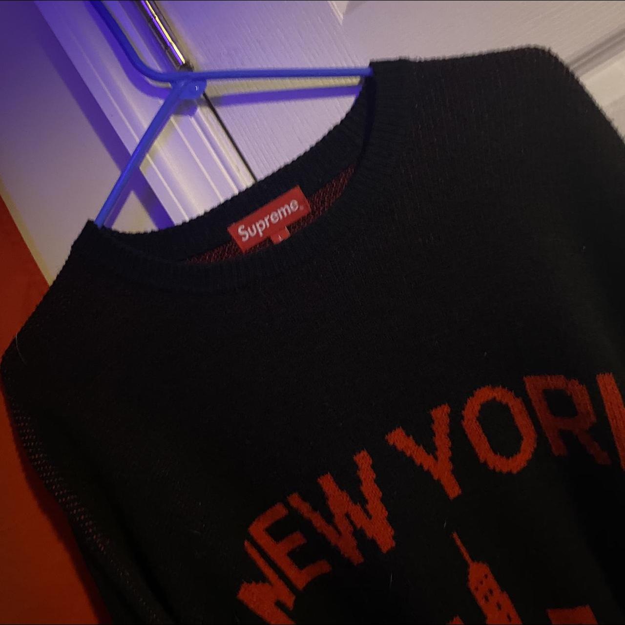 SS20 Supreme New York Knit Sweater, Red/Black, Lightly...