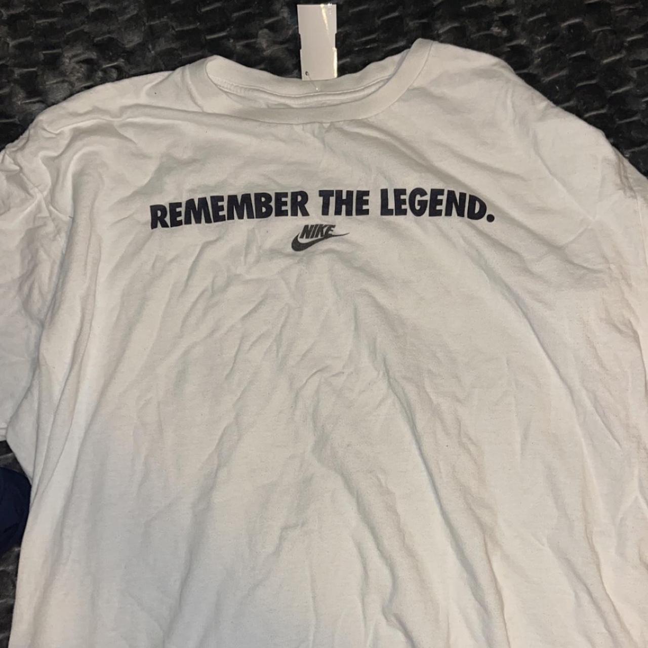 Y2k “remember the legend” nike shirt no flaws Size XL - Depop