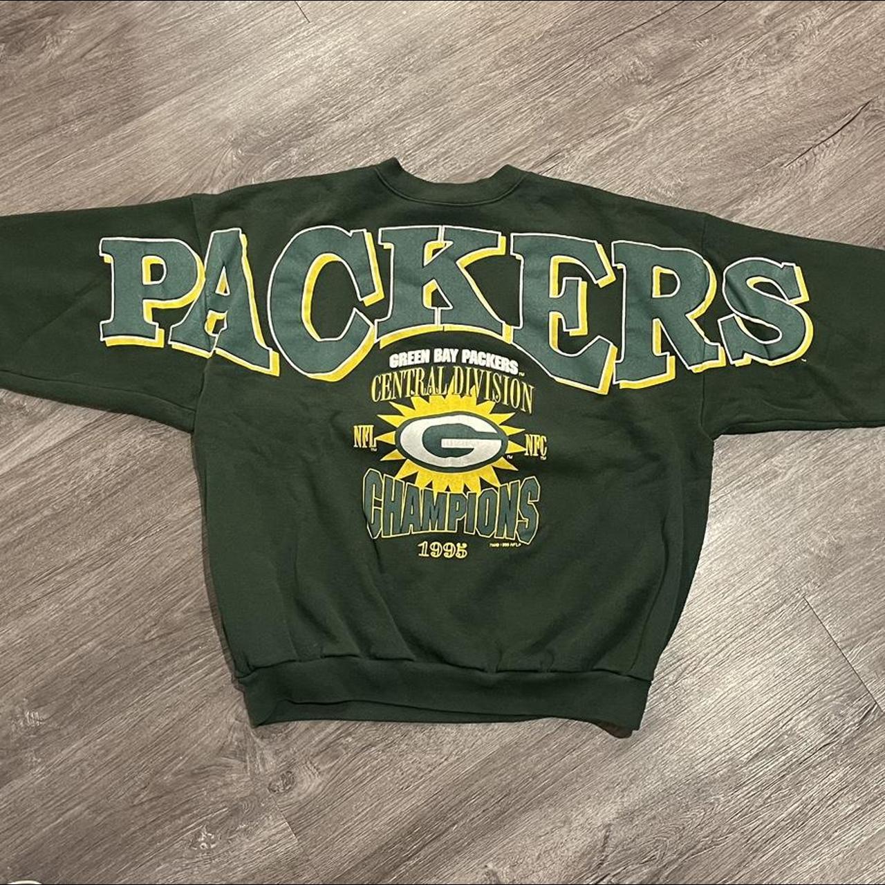 Vintage Green Bay Packers Crewneck Cut Sleeve Sweater - Depop