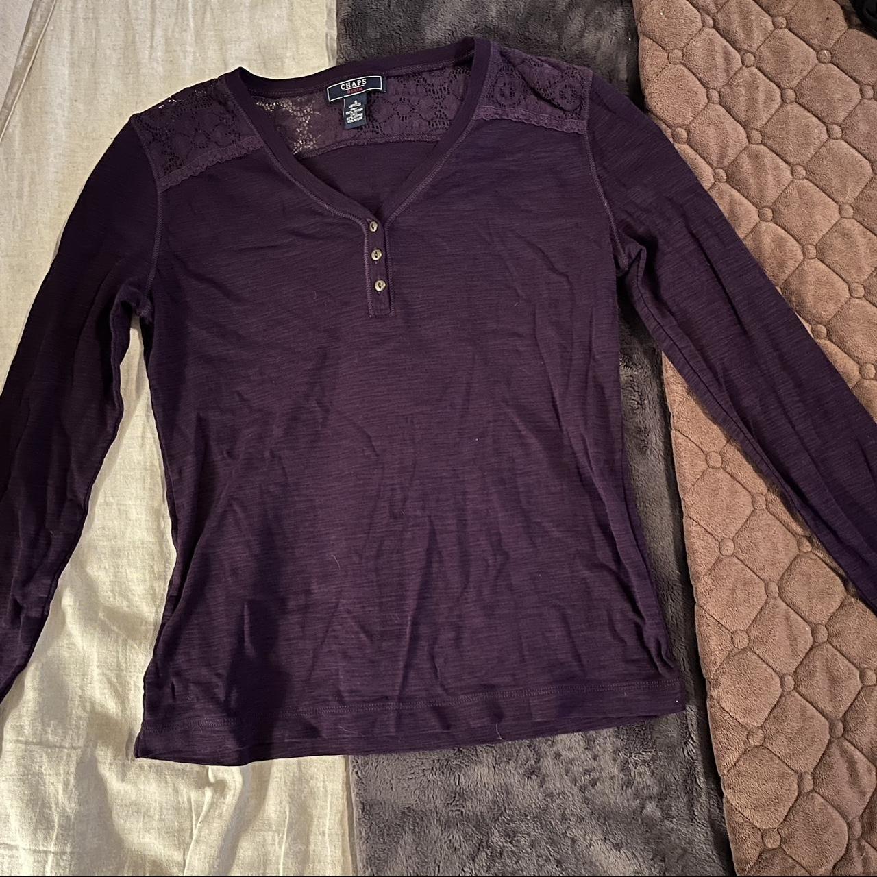 Chaps long sleeve shirt. Dark purple, size small.... - Depop