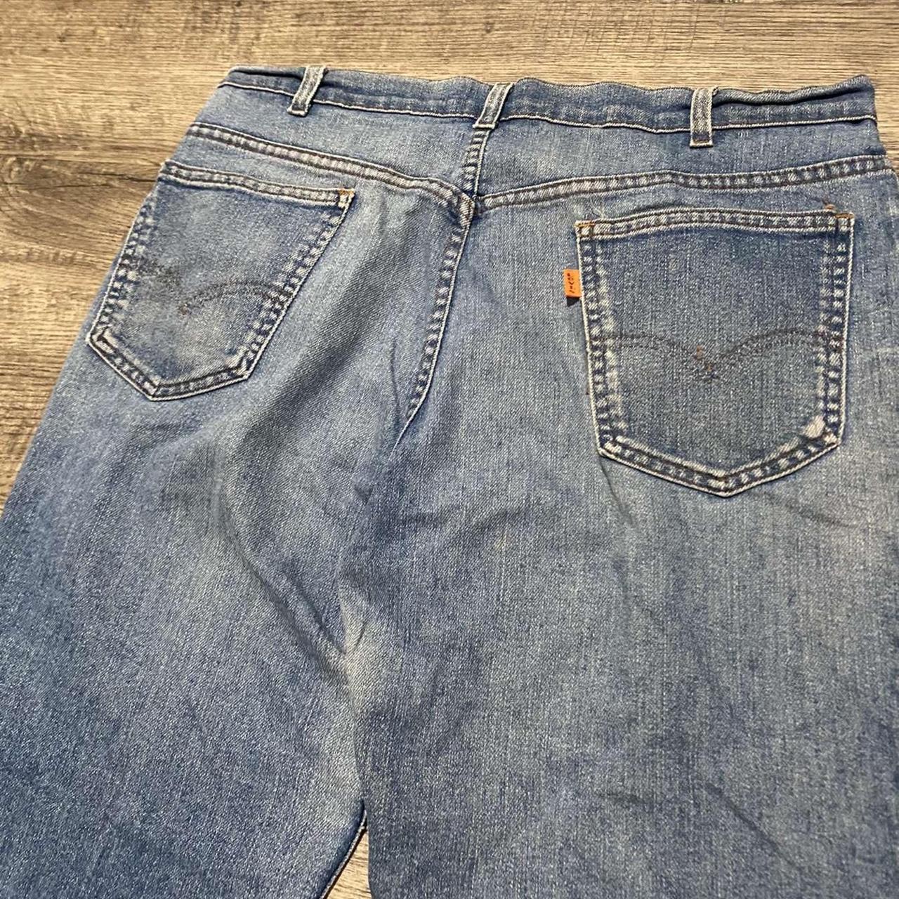 vintage 70s jeans bell bottoms Original orange tab - Depop