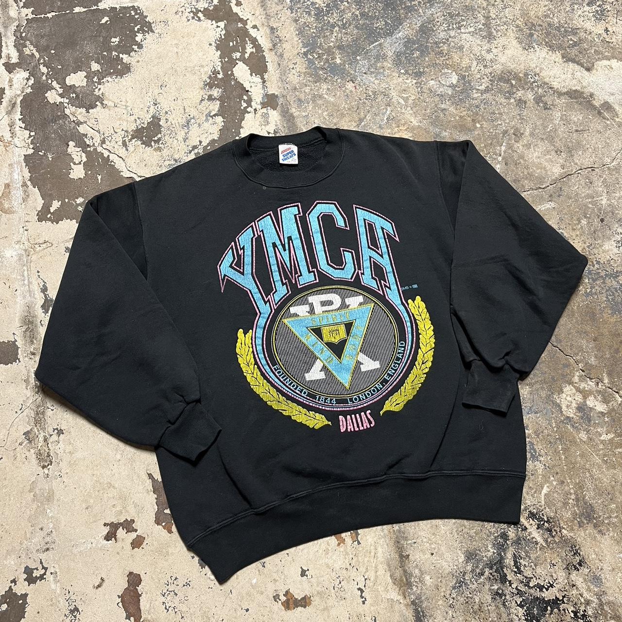 Vintage 80s YMCA colorful sweatshirt size... - Depop