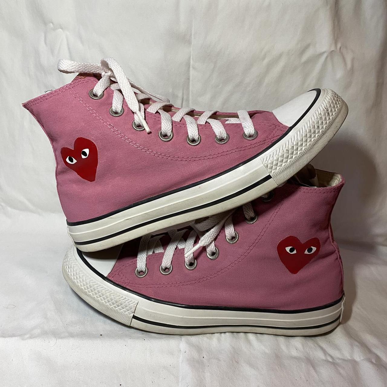 pink comme des garçons high top converse - not... - Depop